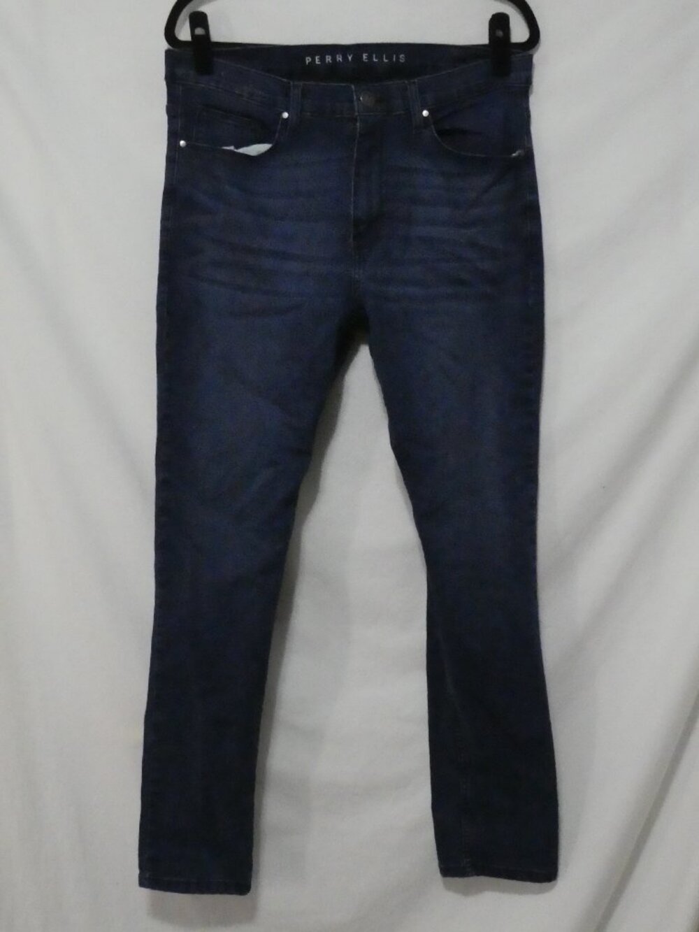 PERRY ELLIS Slim Fit Men's Dark Wash Denim Jeans - Size 34x32